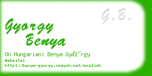 gyorgy benya business card